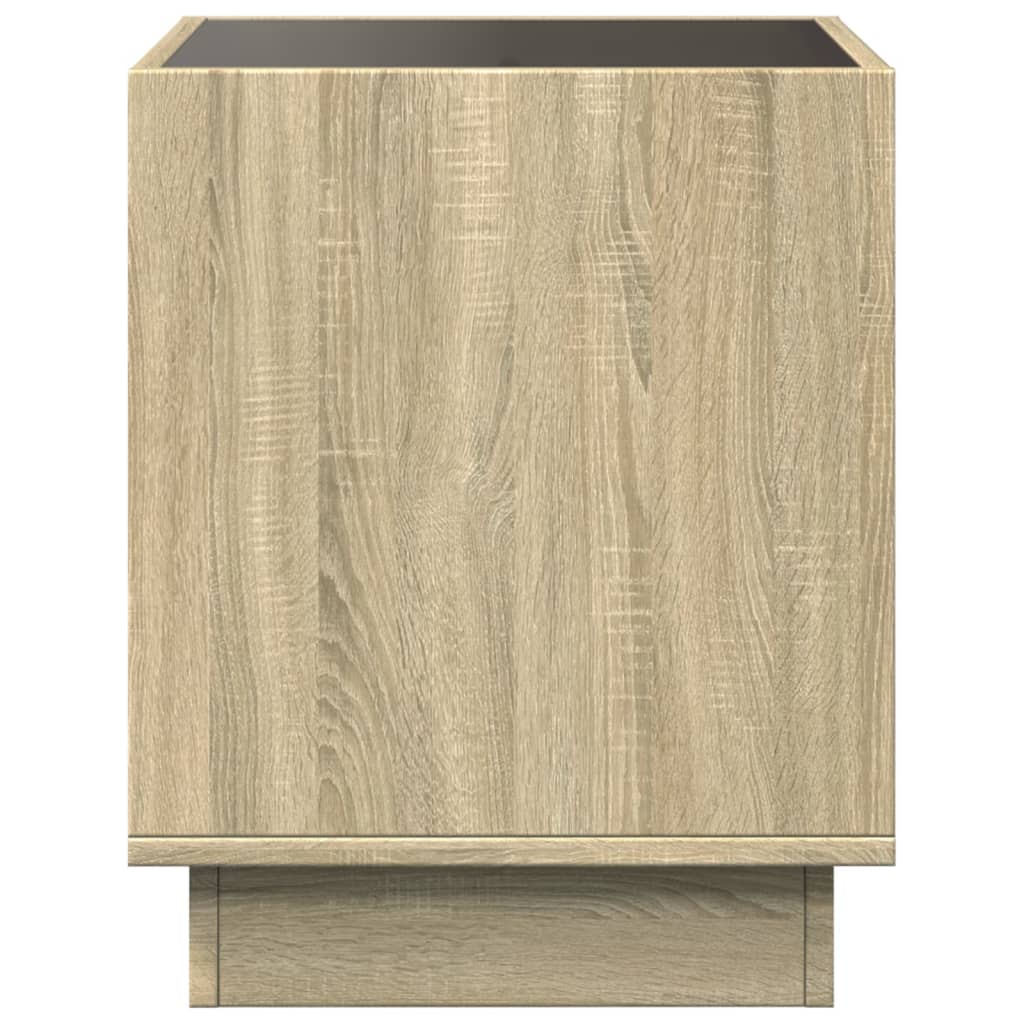 vidaXL Stolik kawowy z LED Infinity, dąb sonoma, 40x40x50 cm