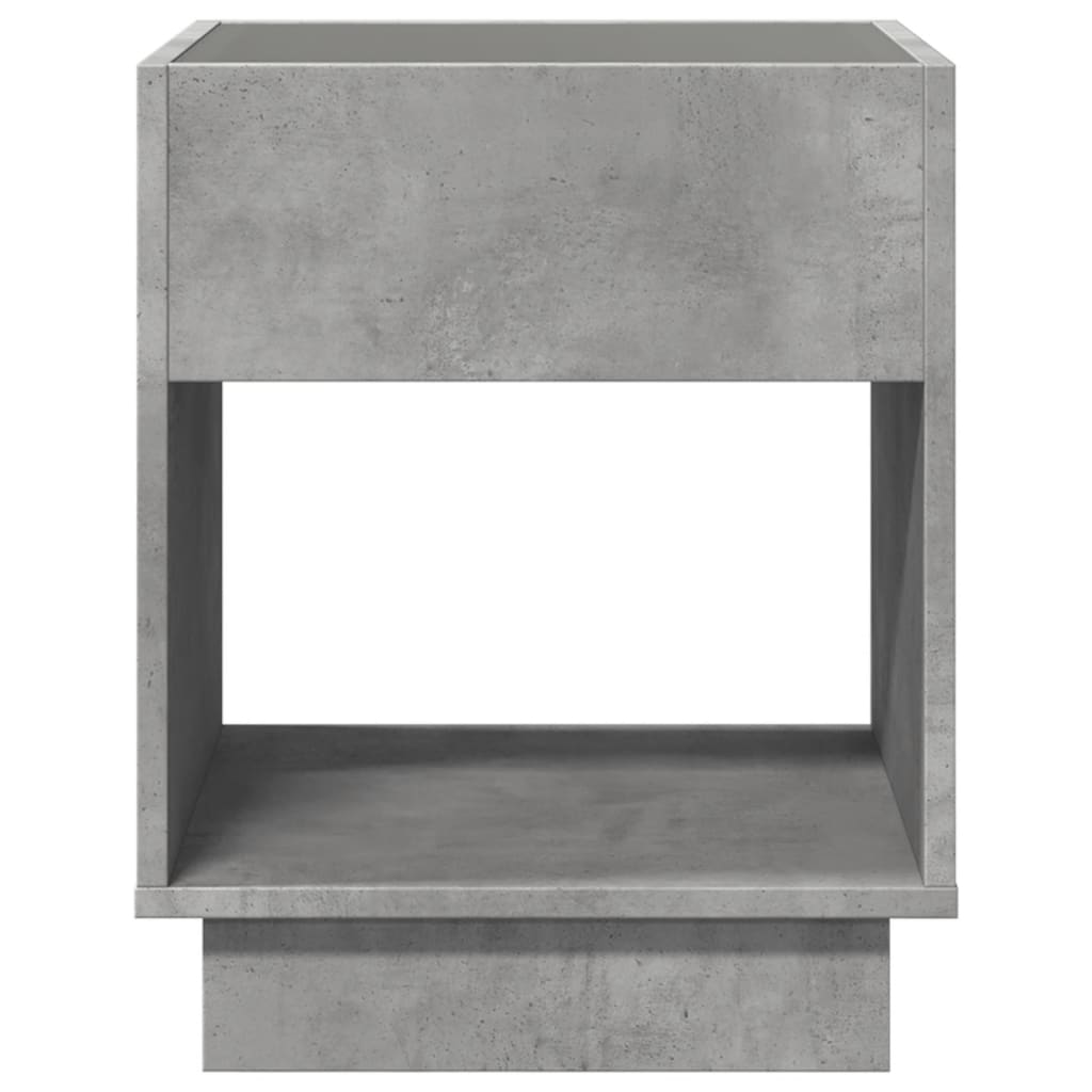vidaXL Stolik kawowy z LED Infinity, szarość betonu, 40x40x50 cm