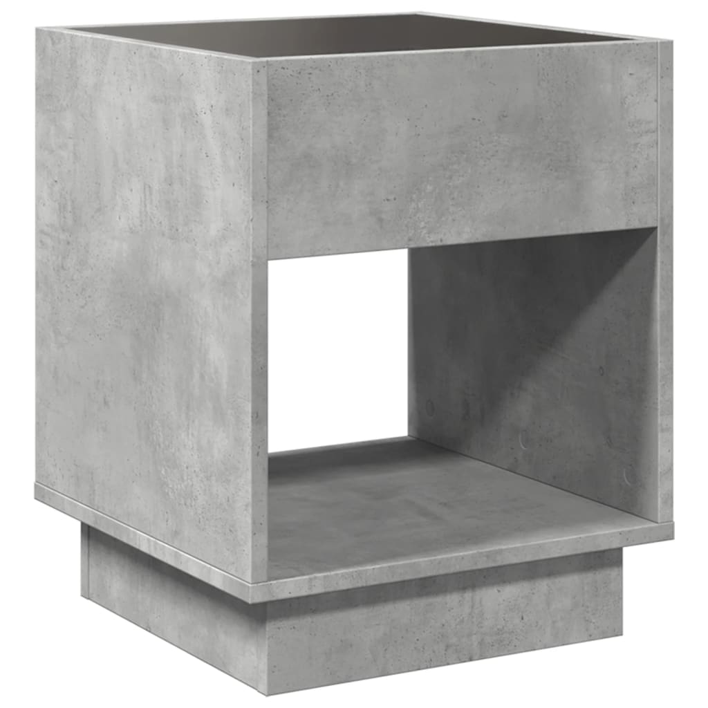 vidaXL Stolik kawowy z LED Infinity, szarość betonu, 40x40x50 cm
