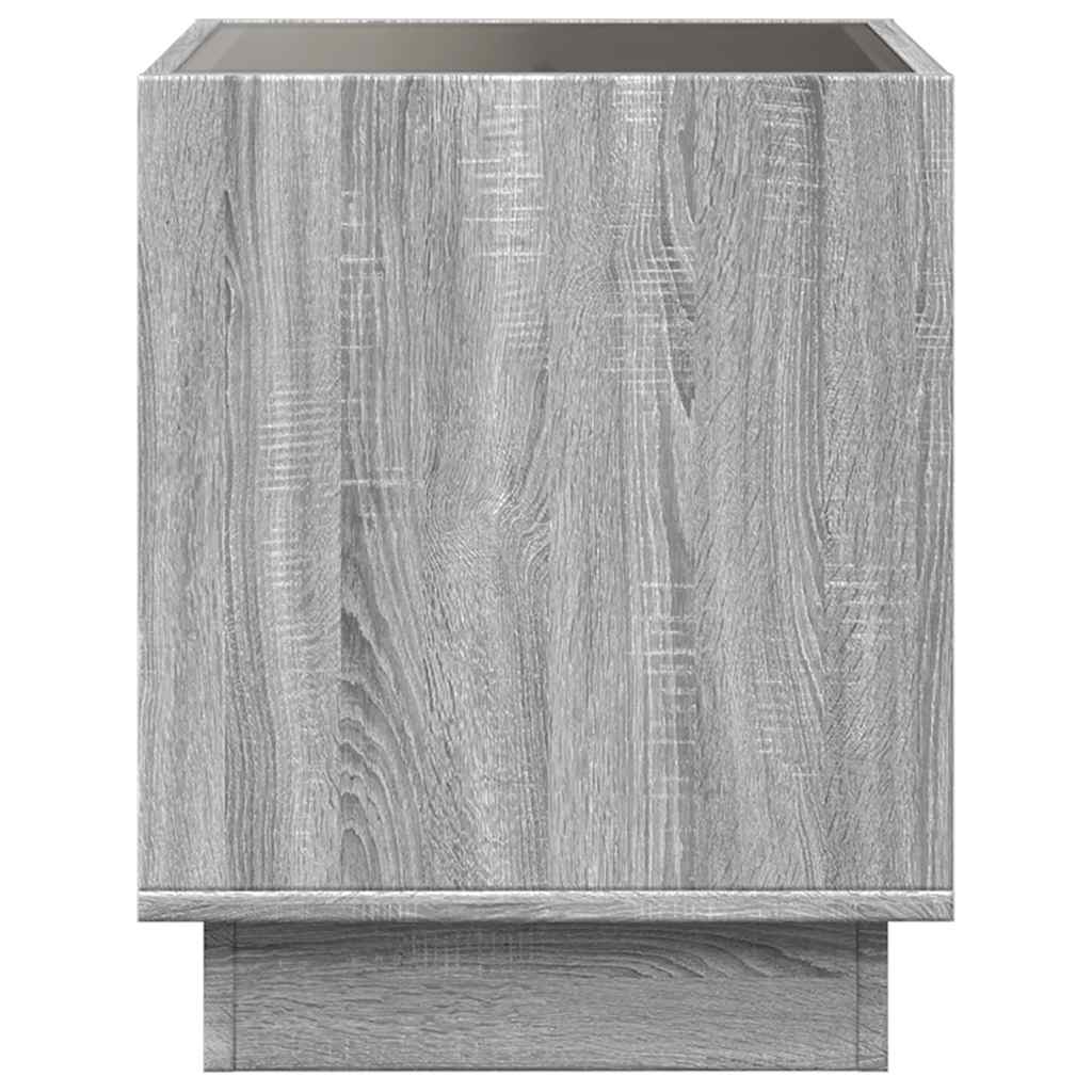 vidaXL Stolik kawowy z LED Infinity, szary dąb sonoma, 40x40x50 cm