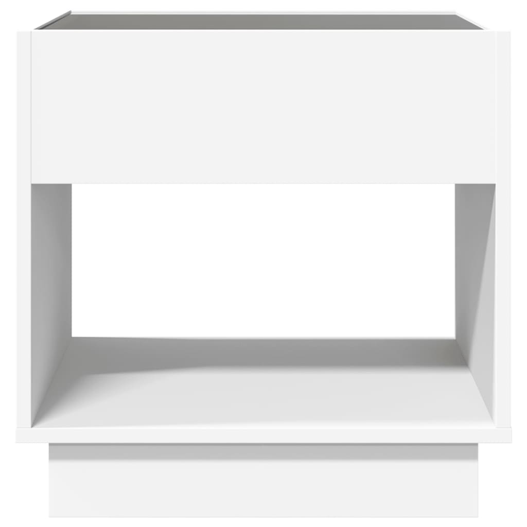 vidaXL Stolik kawowy z LED Infinity, biały, 50x50x50 cm