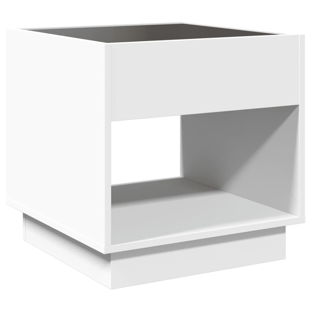 vidaXL Stolik kawowy z LED Infinity, biały, 50x50x50 cm