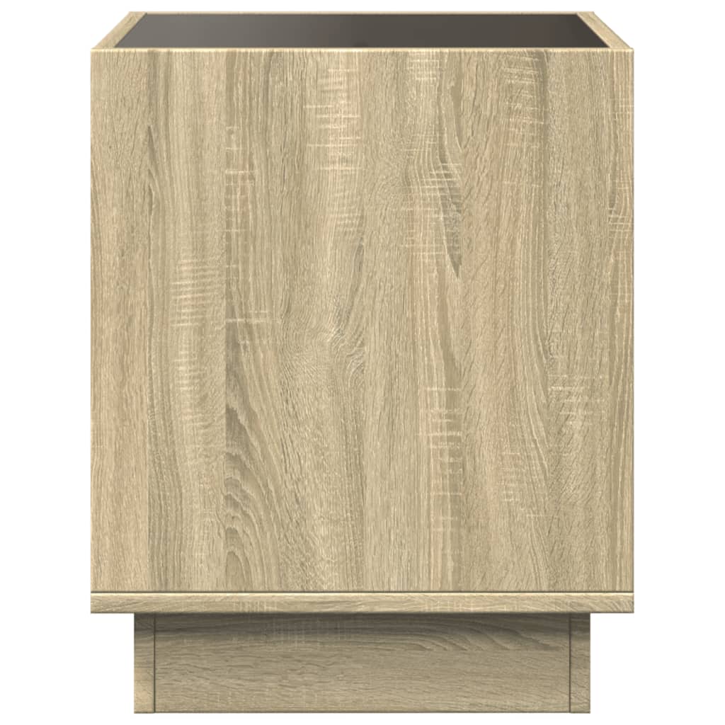 vidaXL Stolik kawowy z LED Infinity, dąb sonoma, 50x50x50 cm