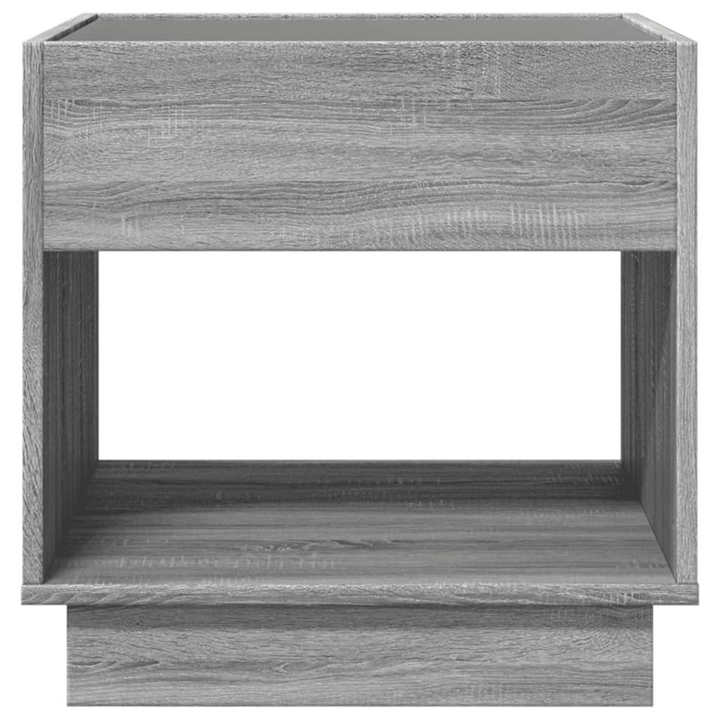 vidaXL Stolik kawowy z LED Infinity, szary dąb sonoma, 50x50x50 cm