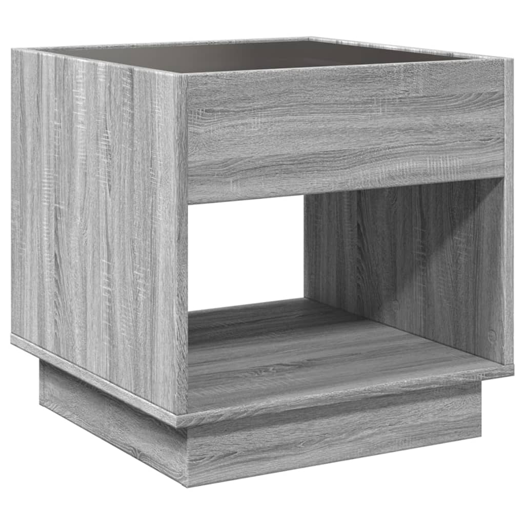 vidaXL Stolik kawowy z LED Infinity, szary dąb sonoma, 50x50x50 cm