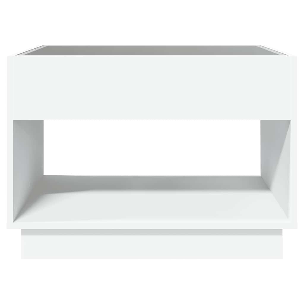 vidaXL Stolik kawowy z LED Infinity, biały, 70x50x50 cm