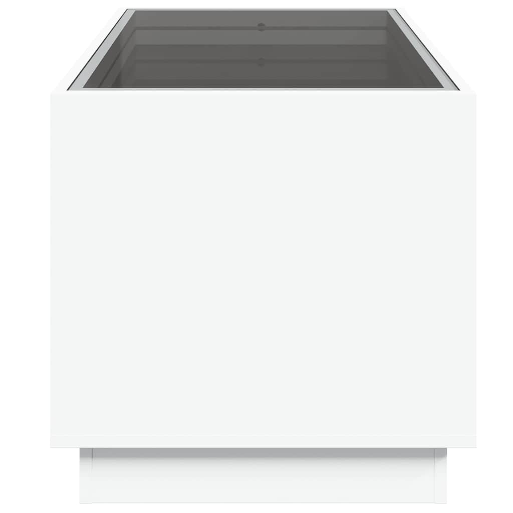vidaXL Stolik kawowy z LED Infinity, biały, 70x50x50 cm