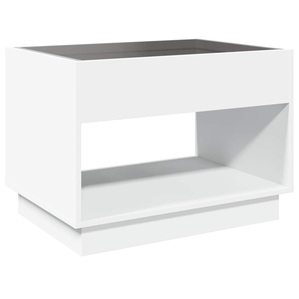 vidaXL Stolik kawowy z LED Infinity, biały, 70x50x50 cm