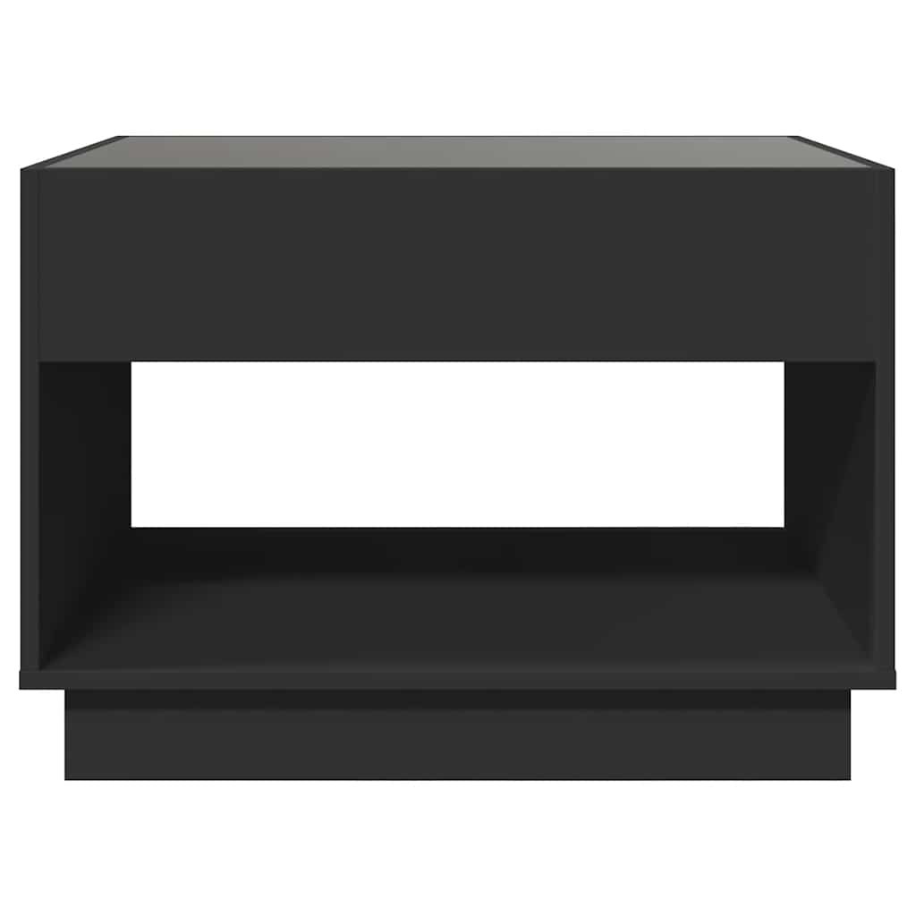 vidaXL Stolik kawowy z LED Infinity, czarny, 70x50x50 cm