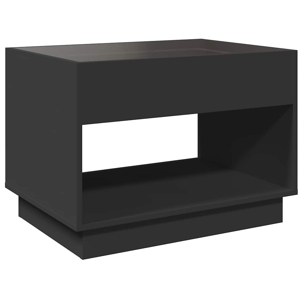 vidaXL Stolik kawowy z LED Infinity, czarny, 70x50x50 cm