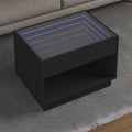 vidaXL Stolik kawowy z LED Infinity, czarny, 70x50x50 cm