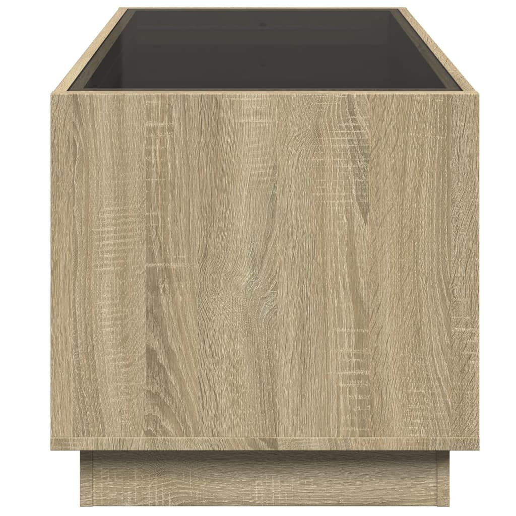 vidaXL Stolik kawowy z LED Infinity, dąb sonoma, 70x50x50 cm