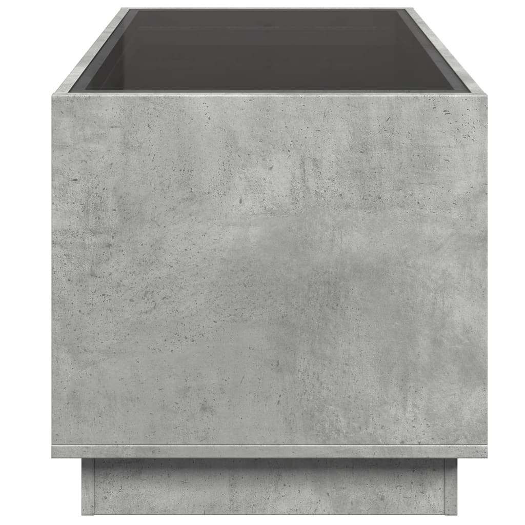 vidaXL Stolik kawowy z LED Infinity, szarość betonu, 70x50x50 cm