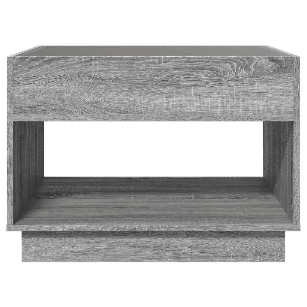 vidaXL Stolik kawowy z LED Infinity, szary dąb sonoma, 70x50x50 cm