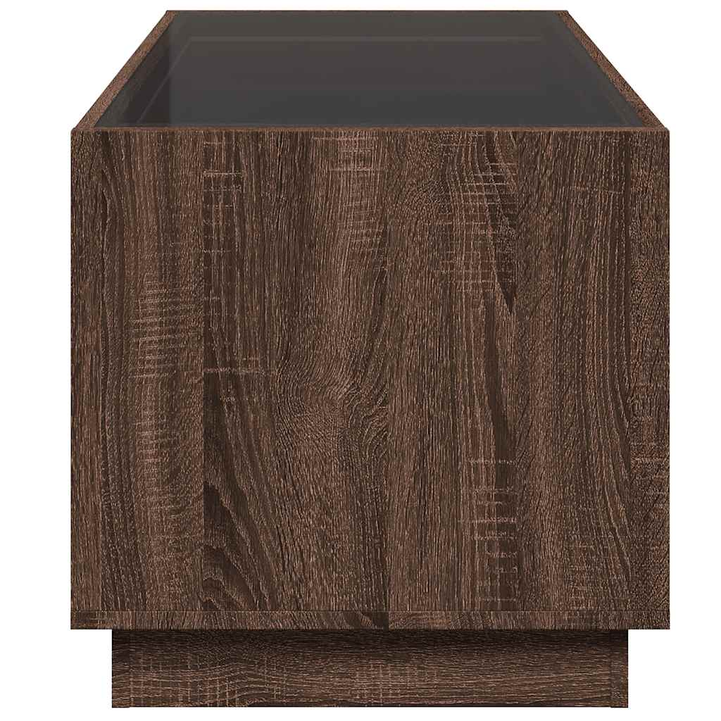 vidaXL Stolik kawowy z LED Infinity, brązowy dąb, 70x50x50 cm