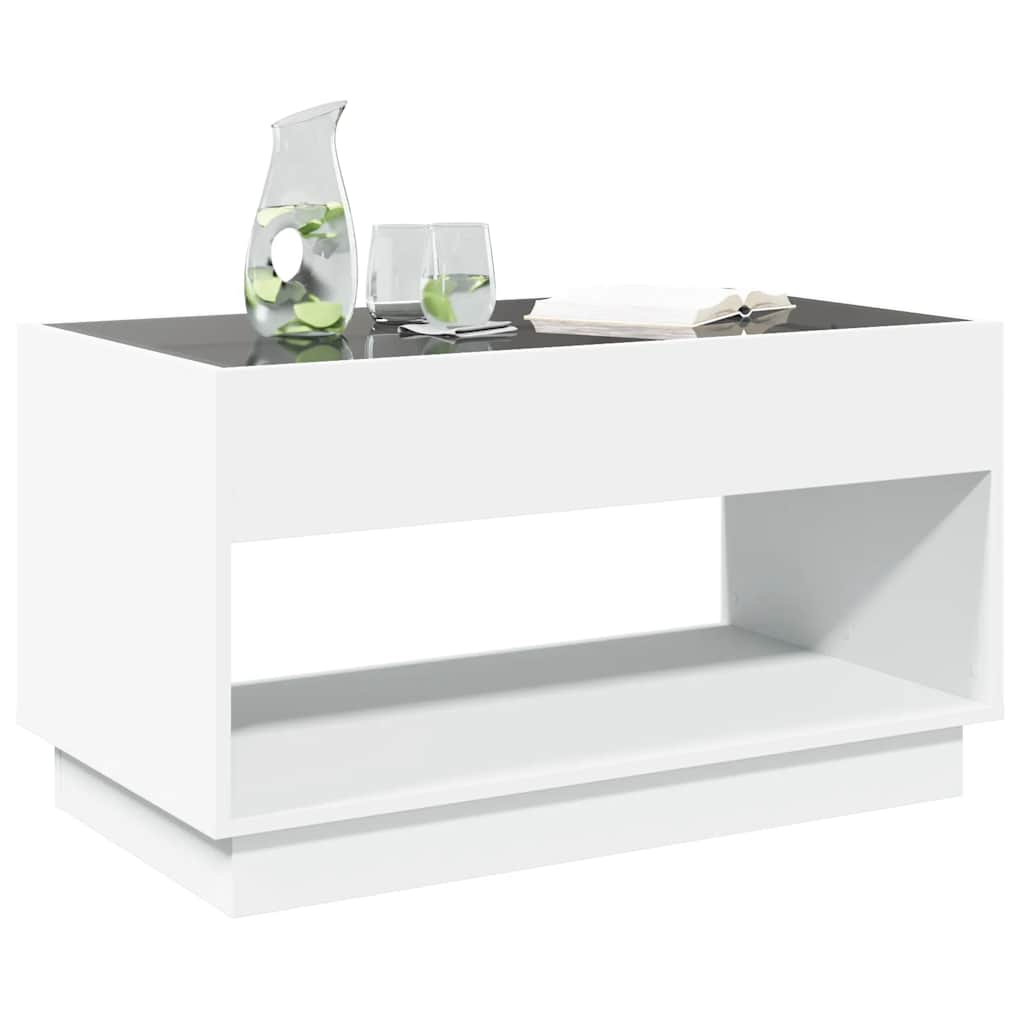 vidaXL Stolik kawowy z LED Infinity, biały, 90x50x50 cm