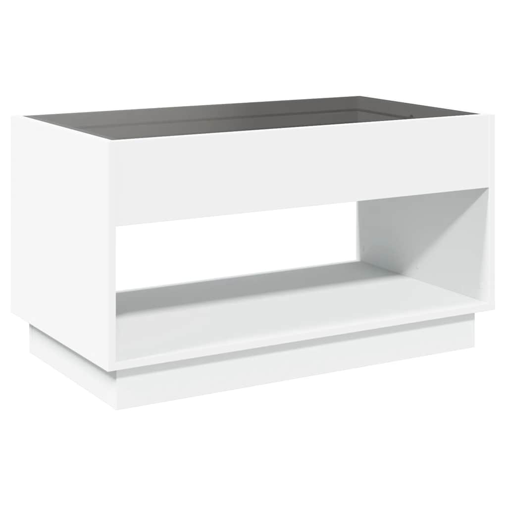 vidaXL Stolik kawowy z LED Infinity, biały, 90x50x50 cm