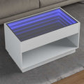 vidaXL Stolik kawowy z LED Infinity, biały, 90x50x50 cm