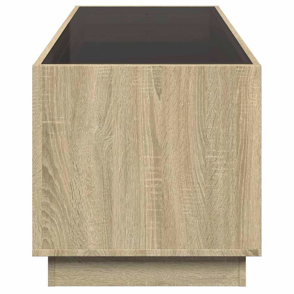 vidaXL Stolik kawowy z LED Infinity, dąb sonoma, 90x50x50 cm