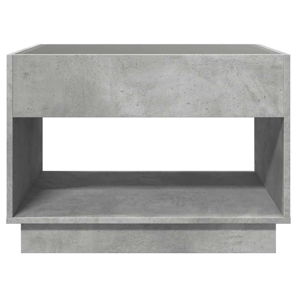 vidaXL Stolik kawowy z LED Infinity, szarość betonu, 90x50x50 cm