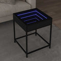 vidaXL Stolik nocny z LED Infinity, czarny, 40x40x51 cm