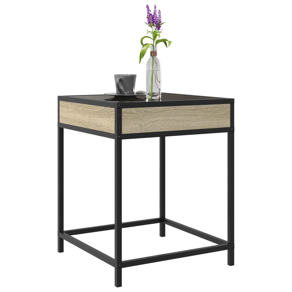 vidaXL Stolik kawowy z LED Infinity, dąb sonoma, 40x40x51 cm
