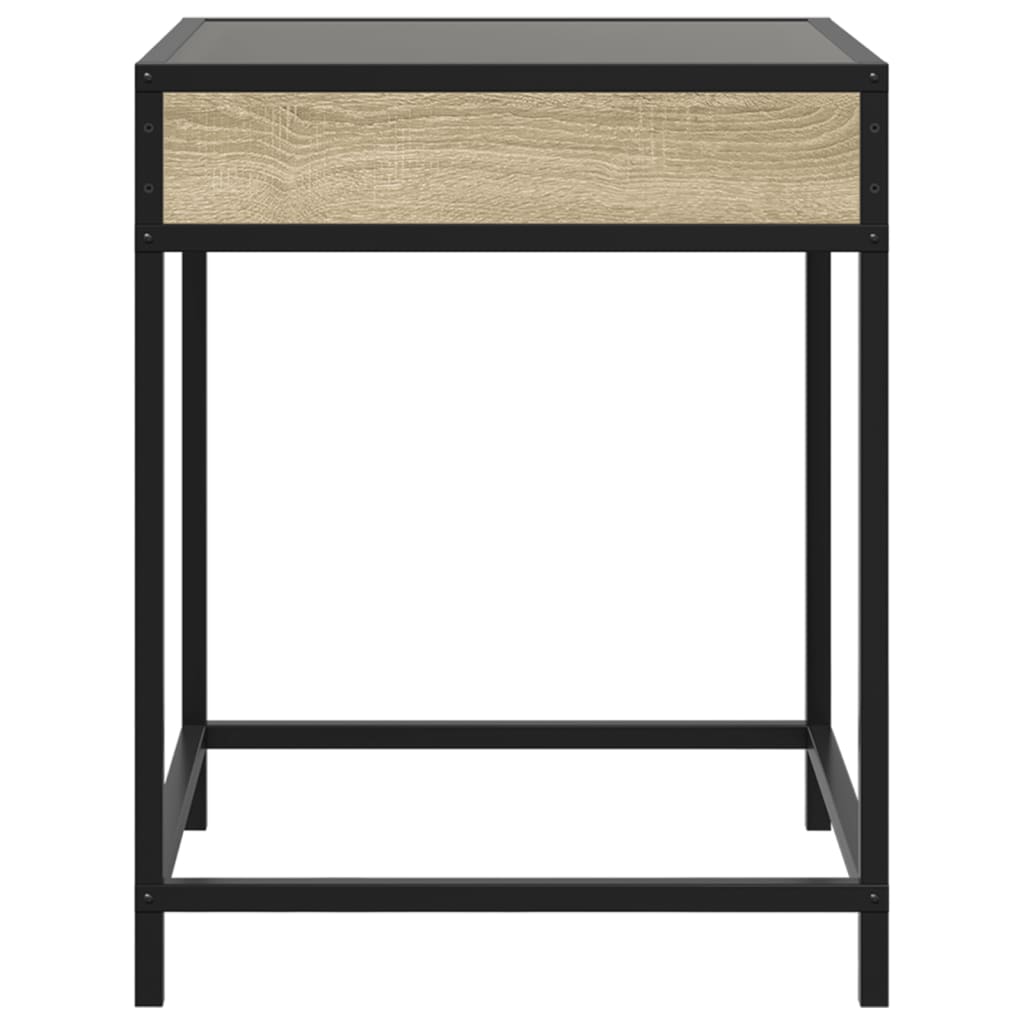 vidaXL Stolik kawowy z LED Infinity, dąb sonoma, 40x40x51 cm
