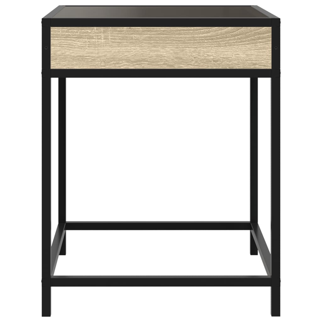 vidaXL Stolik kawowy z LED Infinity, dąb sonoma, 40x40x51 cm