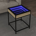 vidaXL Stolik kawowy z LED Infinity, dąb sonoma, 40x40x51 cm