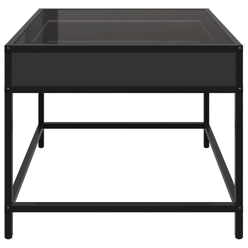 vidaXL Stolik kawowy z LED Infinity, czarny, 50x50x41 cm