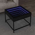 vidaXL Stolik kawowy z LED Infinity, czarny, 50x50x41 cm