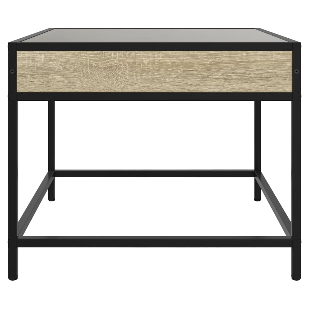vidaXL Stolik kawowy z LED Infinity, dąb sonoma, 50x50x41 cm
