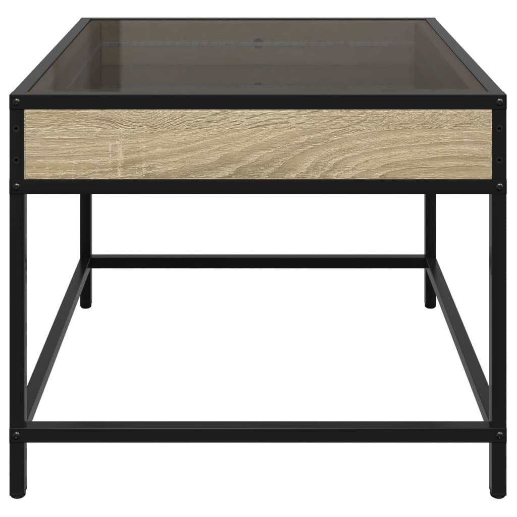 vidaXL Stolik kawowy z LED Infinity, dąb sonoma, 50x50x41 cm