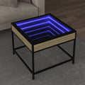 vidaXL Stolik kawowy z LED Infinity, dąb sonoma, 50x50x41 cm