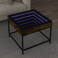 vidaXL Stolik kawowy z LED Infinity, przydymiony dąb, 50x50x41 cm