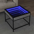 vidaXL Stolik kawowy z LED Infinity, szary dąb sonoma, 50x50x41 cm
