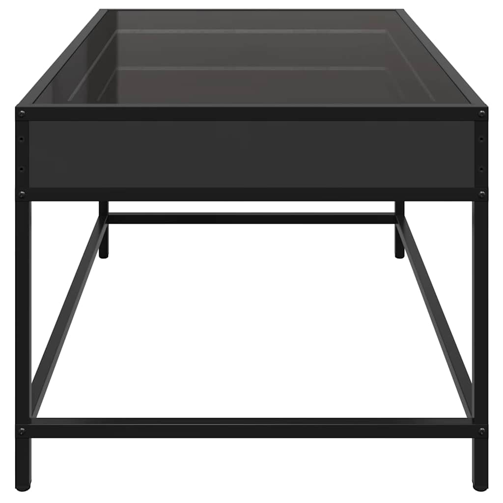 vidaXL Stolik kawowy z LED Infinity, czarny, 70x50x41 cm