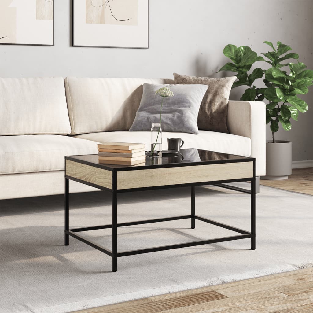 vidaXL Stolik kawowy z LED Infinity, dąb sonoma, 70x50x41 cm