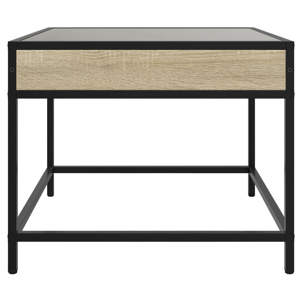 vidaXL Stolik kawowy z LED Infinity, dąb sonoma, 70x50x41 cm