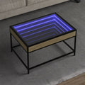 vidaXL Stolik kawowy z LED Infinity, dąb sonoma, 70x50x41 cm