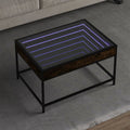 vidaXL Stolik kawowy z LED Infinity, przydymiony dąb, 70x50x41 cm