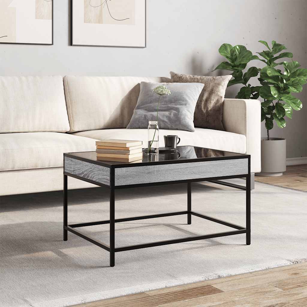 vidaXL Stolik kawowy z LED Infinity, szary dąb sonoma, 70x50x41 cm
