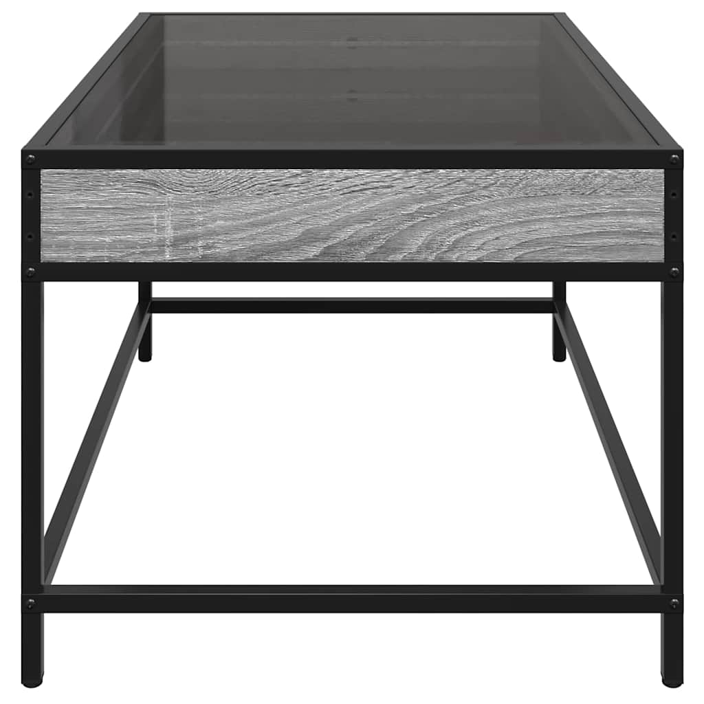vidaXL Stolik kawowy z LED Infinity, szary dąb sonoma, 70x50x41 cm