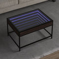 vidaXL Stolik kawowy z LED Infinity, brązowy dąb, 70x50x41 cm