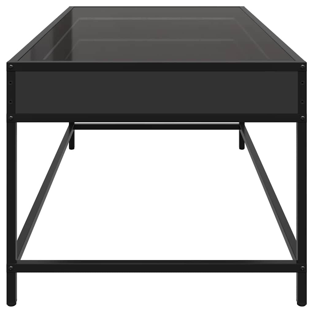 vidaXL Stolik kawowy z LED Infinity, czarny, 90x50x41 cm