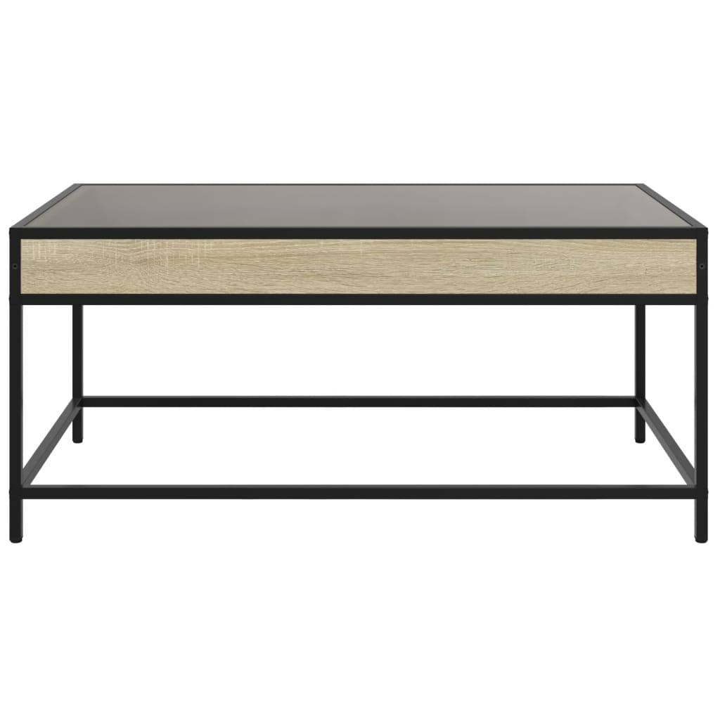 vidaXL Stolik kawowy z LED Infinity, dąb sonoma, 90x50x41 cm