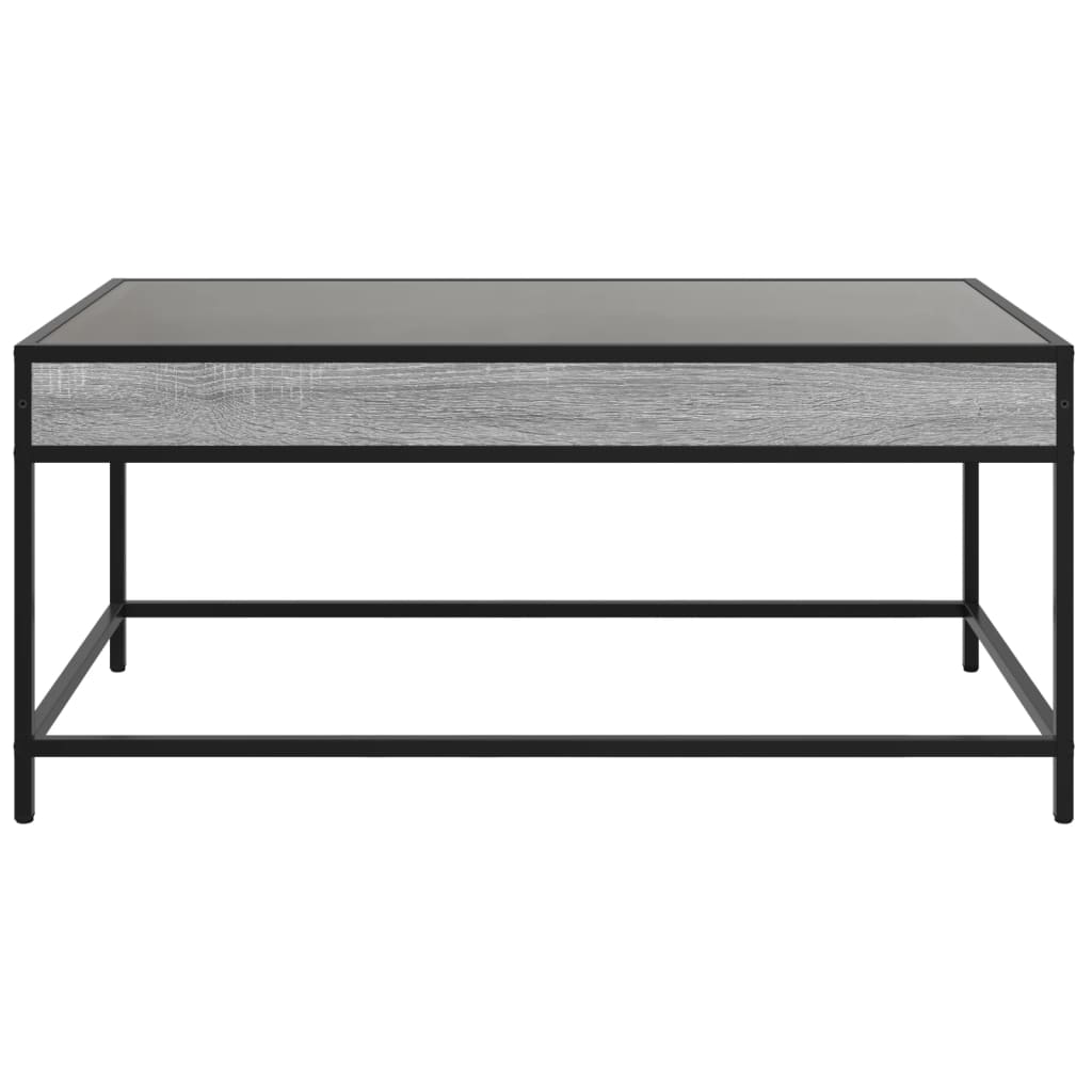 vidaXL Stolik kawowy z LED Infinity, szary dąb sonoma, 90x50x41 cm