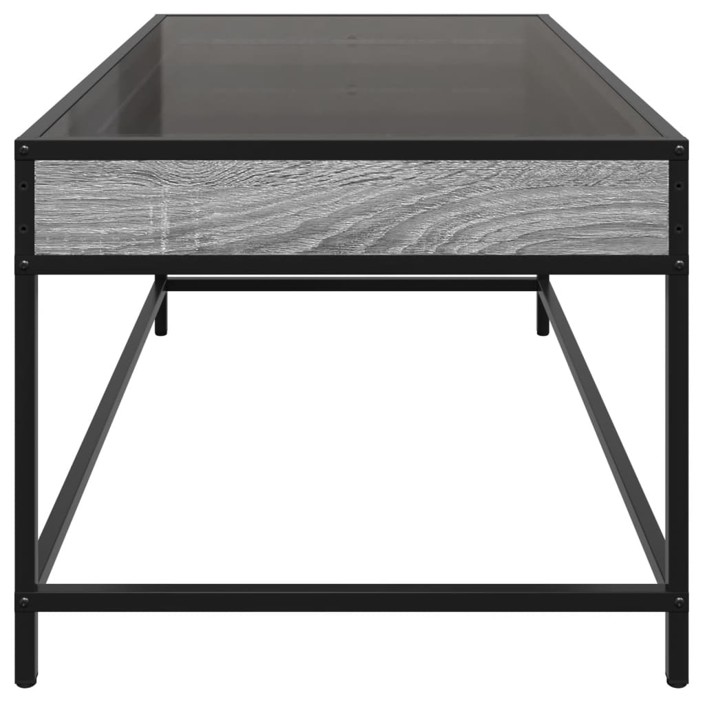 vidaXL Stolik kawowy z LED Infinity, szary dąb sonoma, 90x50x41 cm