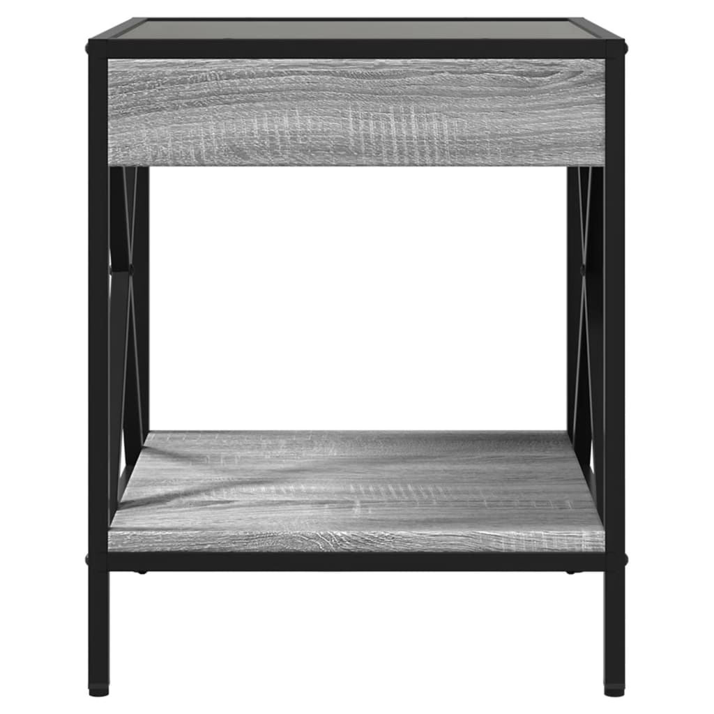 vidaXL Stolik kawowy z LED Infinity, szary dąb sonoma, 40x40x49 cm