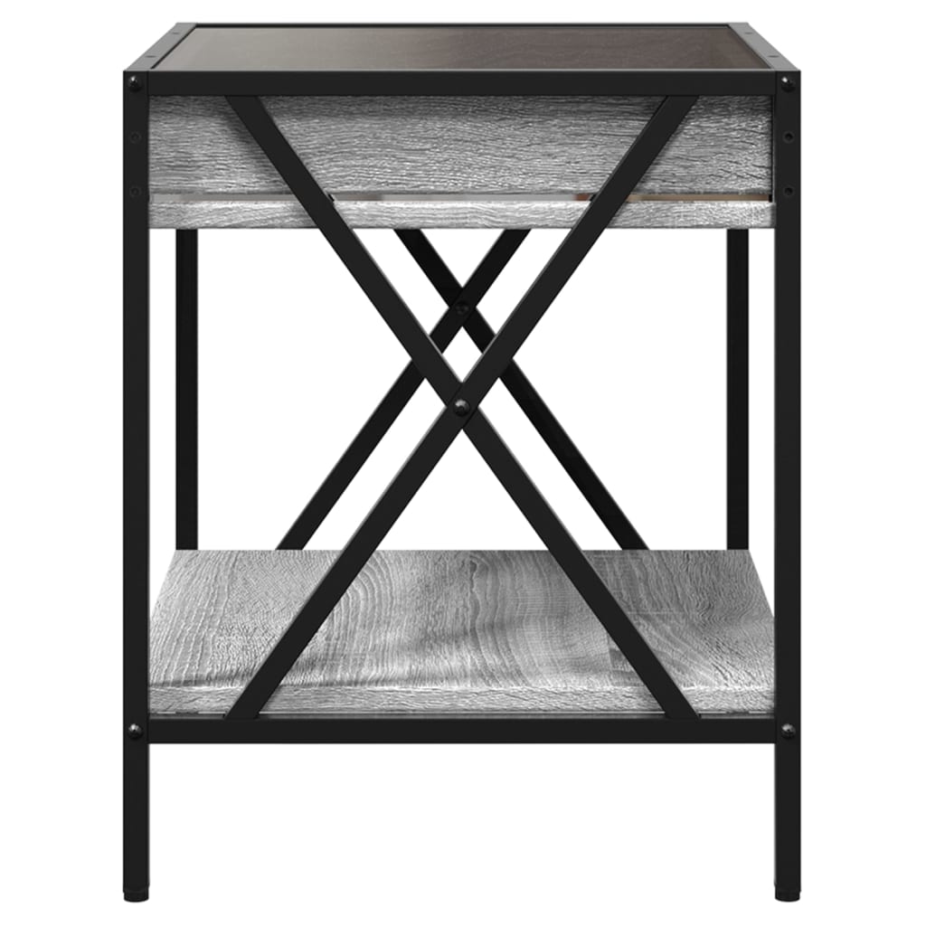 vidaXL Stolik kawowy z LED Infinity, szary dąb sonoma, 40x40x49 cm